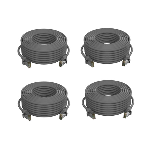 Cat5e Ethernet Cable, 60 ft, 1000 Mbps, Grey, 4-Pack | 100 MHz Bandwidth, RJ45 Connectors, Weatherproof and UV Resistant LAN Cord Visit the TIGERSECU Store