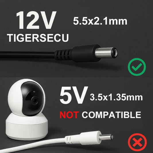 Security Camera Power Adapter with 9-Way Power Splitter, 12V 5A 100V-240V 2.1x5.5mm Power Supply, Compatible with Lorex, Samsung, Q-See, Night Owl, Swann, Annke IP and BNC Cameras | 2.1x5.5mm plug, 100V-240V input