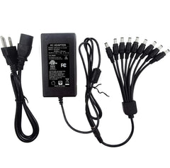 12V 5A Security Camera and DVR Power Adapter with 9-Way Splitter