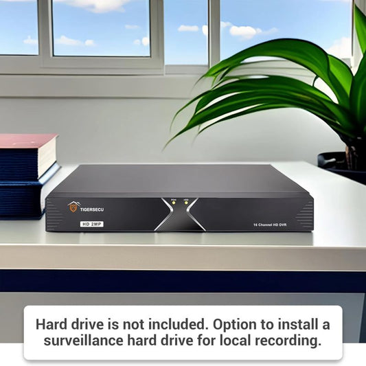 TIGERSECU Super HD 1080P 16-Channel Hybrid 6-in-1 DVR Security Recorder Without Hard Drive (Cameras and Hard Drive Not Included)
