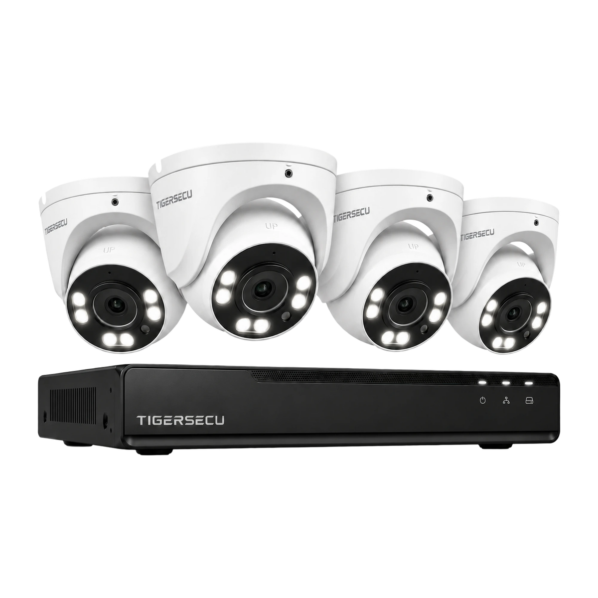 1 × 8-channel NVR and 4 × dome cameras