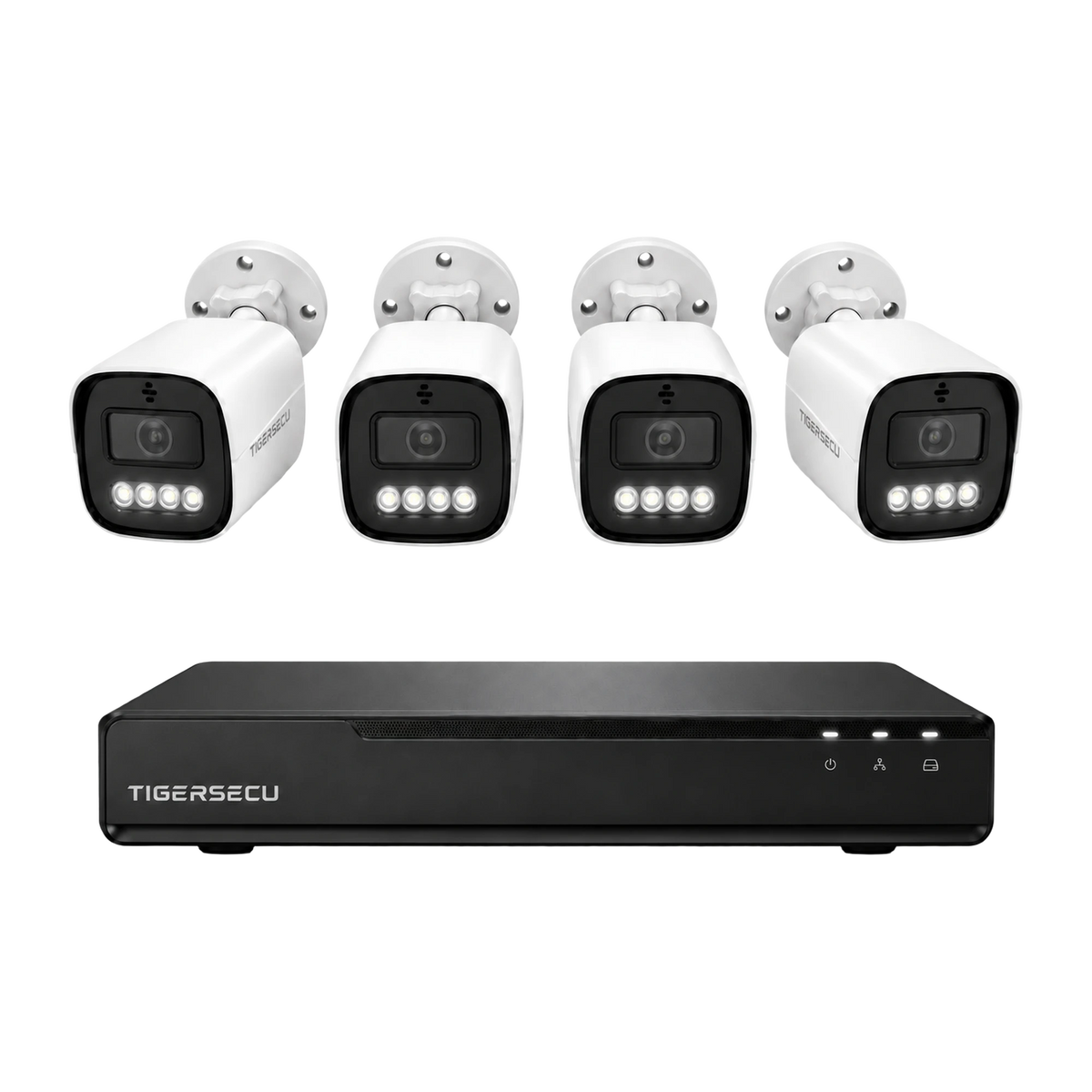 1 × 8-channel NVR and 4 × bullet cameras