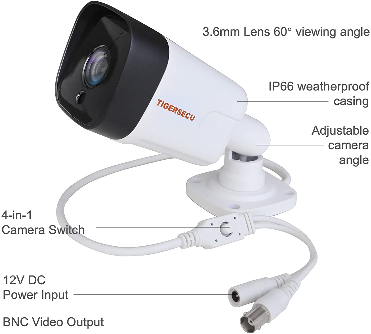  Cámara de seguridad súper híbrida de 5 MP 4 MP Vonnision 4 en 1  TVI/CVI/AHD/960H CCTV Cámara de seguridad de vigilancia de 0.110-0.472 in  lente varifocal impermeable visión diurna y nocturna